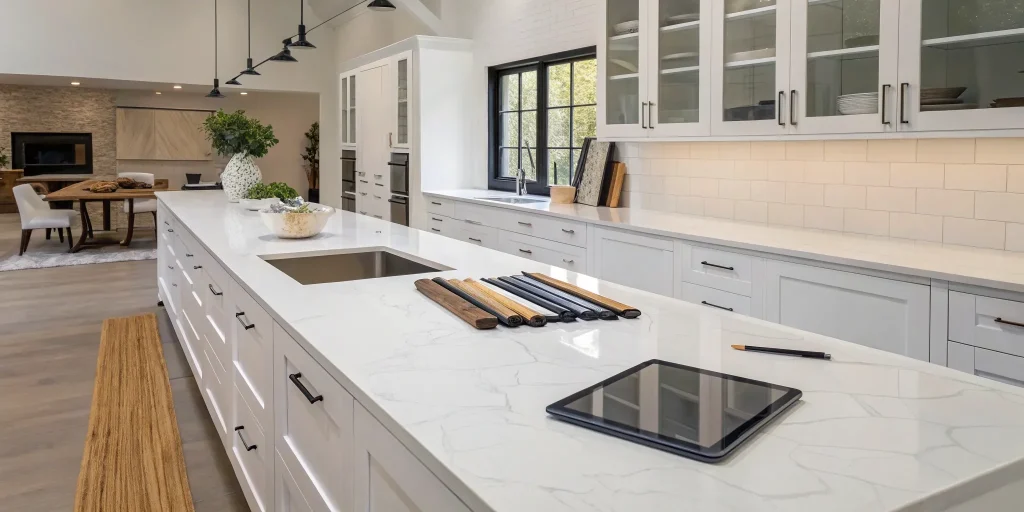 A modern kitchen remodel, a project completed by one of the best kitchen remodeling companies.