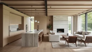 Open-concept interior planned by a whole house remodel contractor